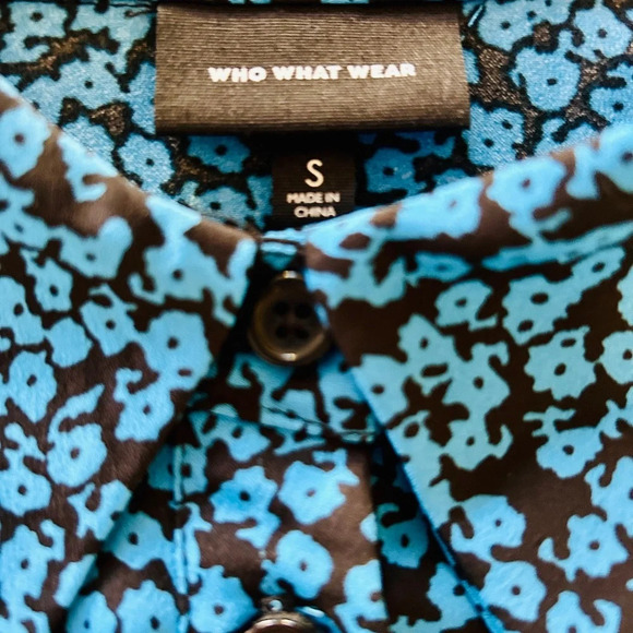 Who What Wear Blue Flower Darling Ditsy Blouse Women’s Size Small - Picture 7 of 10